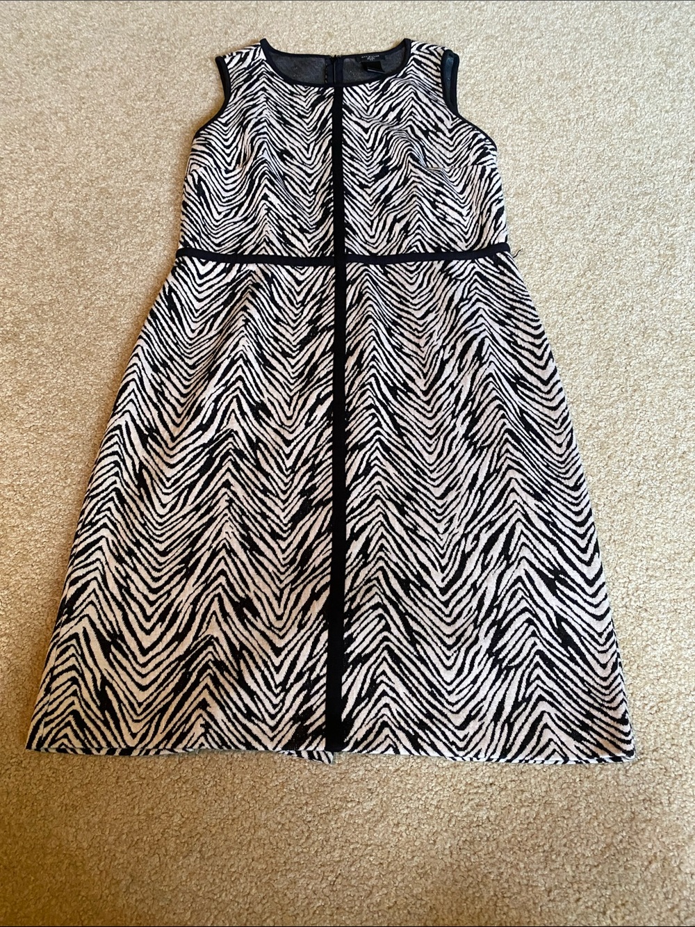 Ann Taylor Black and White Zebra Print Mini Dress